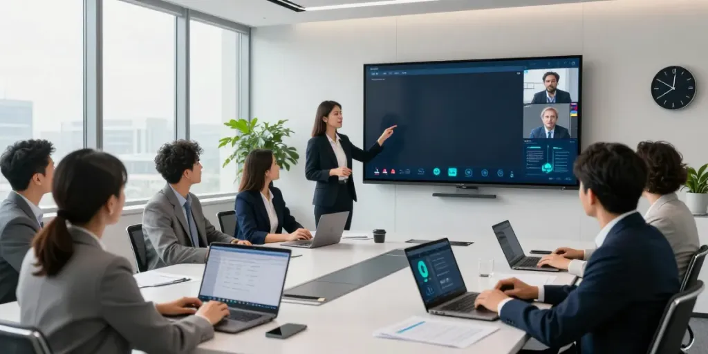 Secure discussion during deepfake protected meetings in modern conference room