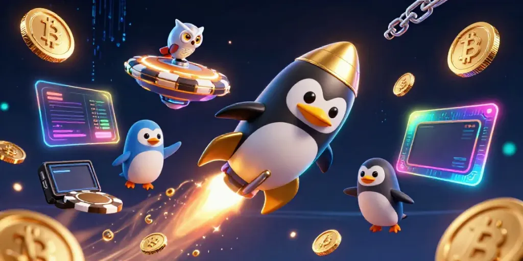 88ibet features a golden penguin in space, promoting an engaging casino atmosphere.