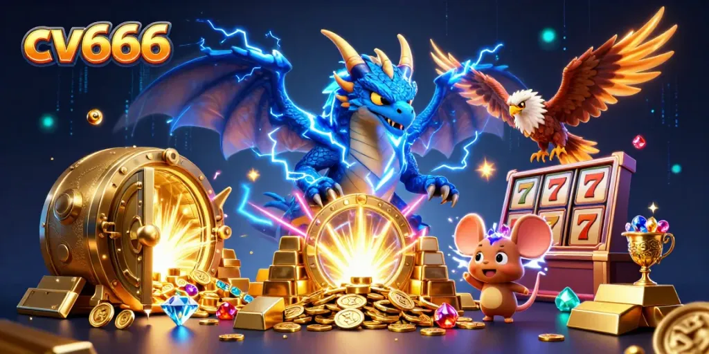Engage with cv666 in an electrifying online casino setting featuring dynamic dragons and riches.