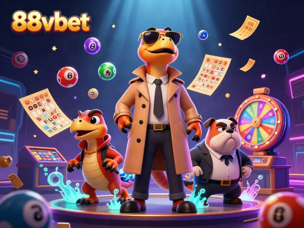 Experience thrilling fun at 88vbet with raptors and colorful casino elements in vibrant action.