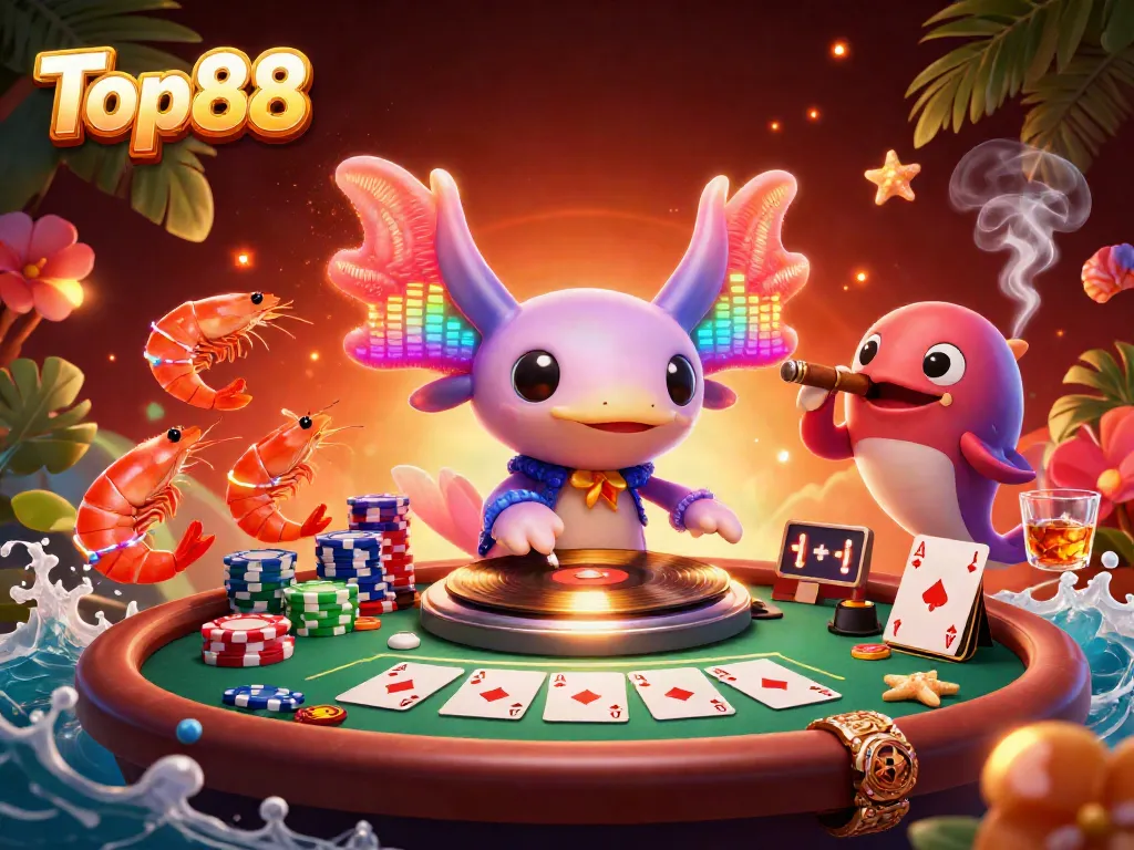 Join the exciting world of Top88 with colorful characters and vibrant casino elements!