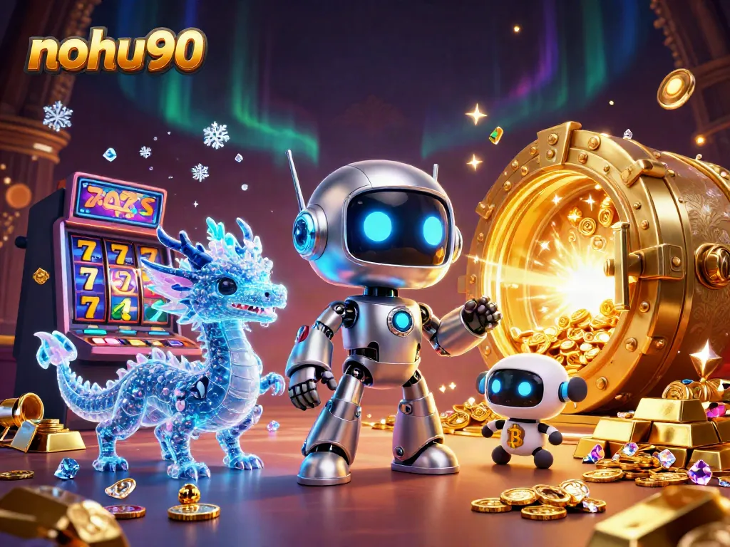Spin and win at nohu90's exciting online casino featuring dazzling slot reels and treasures.