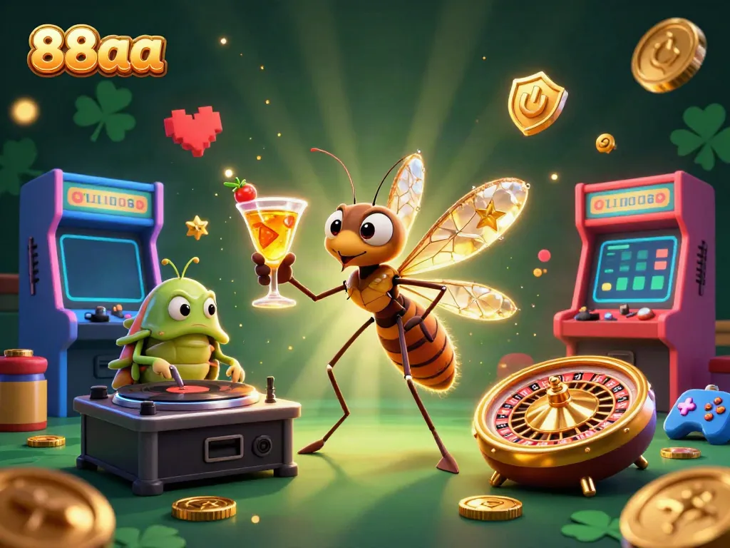 Experience 88aa with a vibrant casino atmosphere featuring dynamic 3D characters and golden gameplay elements.