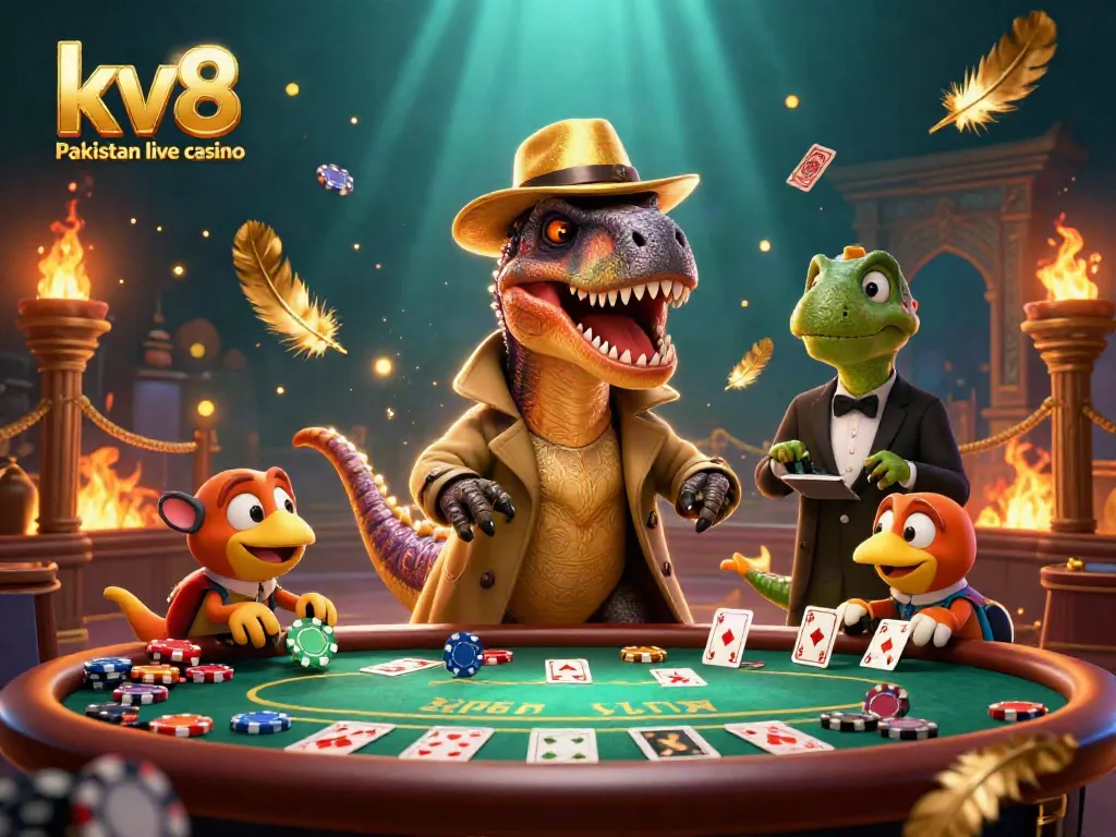 Betting at kv8 Pakistan live casino features a velociraptor card counter and a stegosaurus pit boss.