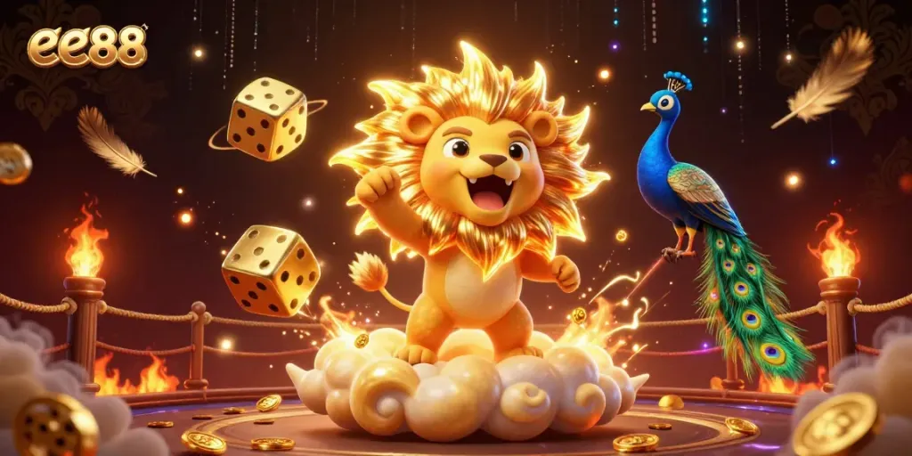 Experience thrilling gaming with ee88's vibrant 3D casino world featuring dynamic characters and elements.